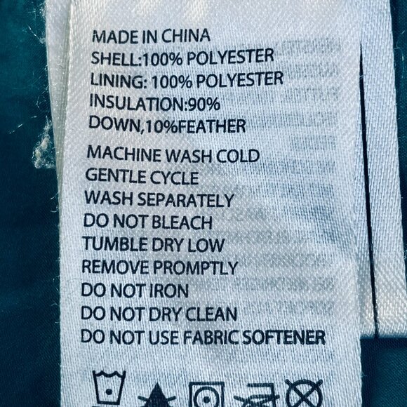 Prana Milly Down Puffer Coat Balsam Green Packable Thigh Length Hooded Womens L - Picture 14 of 15